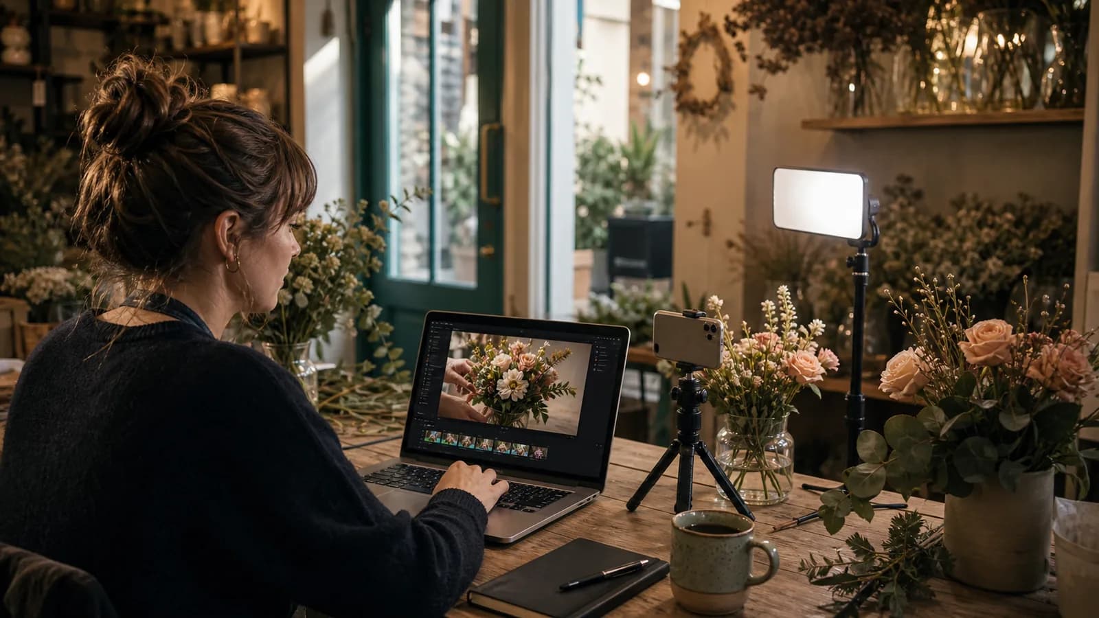 AI-generated video clip for a small business social media post