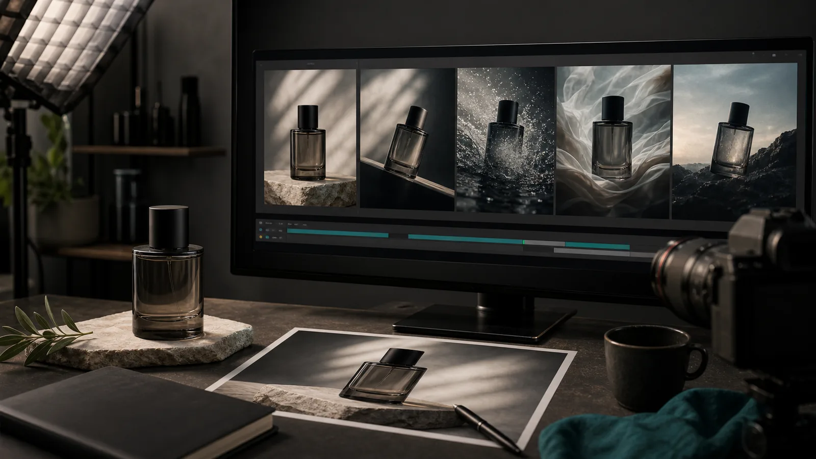 Product photo being animated into a vertical video ad with AI